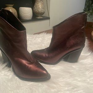 Diesel Metallic Brown/Copper Leather Ankle Boots – Women’s 39